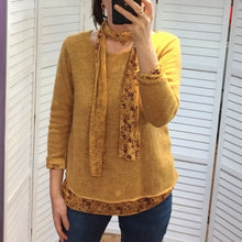  Jumper with scarf | Mustard