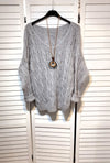 Cable knit jumper | Wool mix | Gray