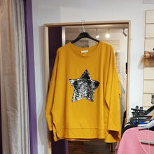  Sequin star sweatshirt | Mustard