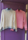 Blanket stitch jumper | Pink