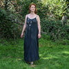 Maxi crinkle dress in charcoal