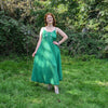 Maxi crinkle dress in green