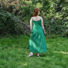 Maxi crinkle dress in green