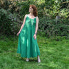 Maxi crinkle dress in green