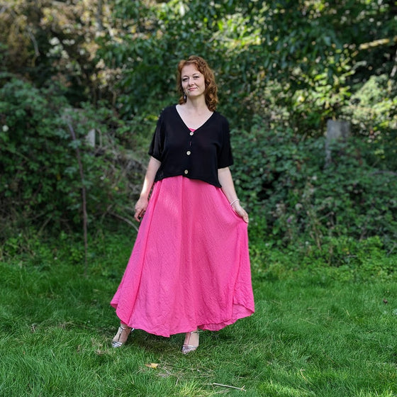 Maxi crinkle dress in pink