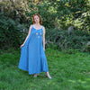 Maxi crinkle dress in blue