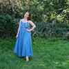 Maxi crinkle dress in blue