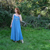 Maxi crinkle dress in blue