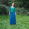 Maxi crinkle dress in teal