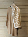 Jumper tunic with heart scarf | Latte