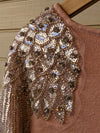 Sequin jumper | Soft knit | Pale pink