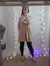 Jumper tunic with heart scarf | Latte