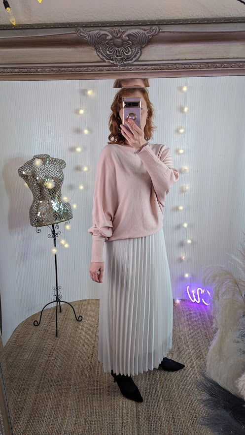 Soft fine knit jumper | Pale pink