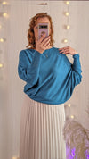 Soft fine knit jumper | Teal