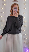 Soft fine knit jumper | Black