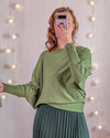 Soft fine knit jumper | Lime green