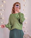 Soft fine knit jumper | Lime green