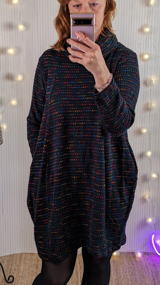 Rainbow knit dress | Black