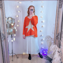 Italian star jumper in Orange