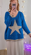 Italian star jumper in Parisian blue