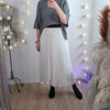 Pleated lined skirt | Cream