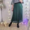 Pleated lined skirt | Green