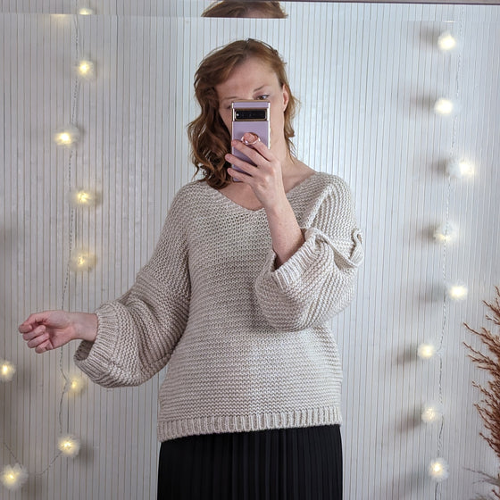 Chunky Alpaca mix jumper | Ivory