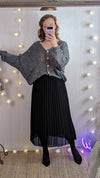 Stylish knit cardy | Dark grey