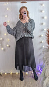 Stylish knit cardy | Dark grey