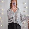 Stylish knit cardy | Light grey