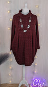 Knit dress with pockets | Burgundy