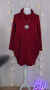 Knit dress with pockets | Red