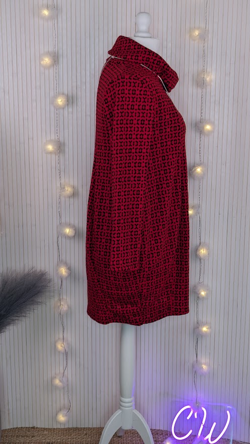 Knit dress with pockets | Red