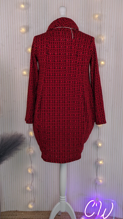 Knit dress with pockets | Red