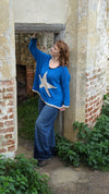 Italian star jumper in Parisian blue