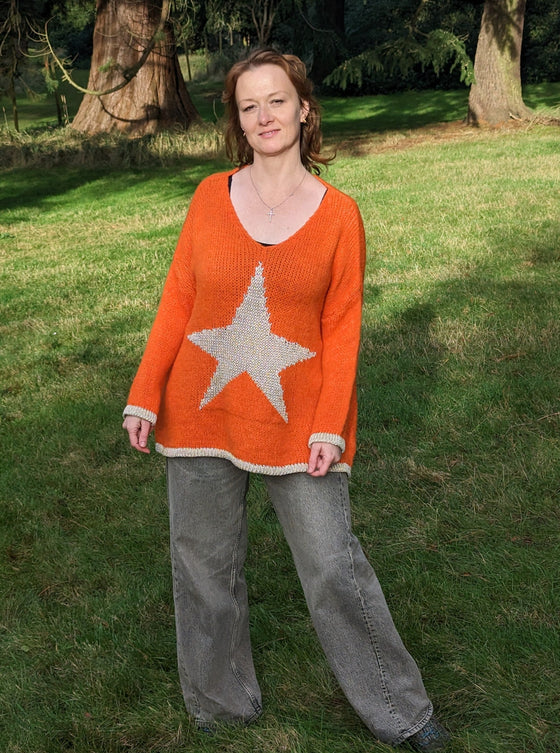 Italian star jumper in Orange