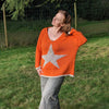 Italian star jumper in Orange