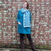 Jumper tunic with heart scarf | Aqua