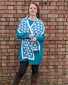 Jumper tunic with heart scarf | Aqua