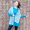 Jumper tunic with heart scarf | Aqua