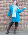 Jumper tunic with heart scarf | Aqua