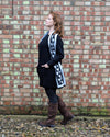 Jumper tunic with heart scarf | Black