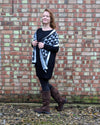 Jumper tunic with heart scarf | Black