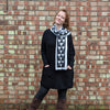 Jumper tunic with heart scarf | Black