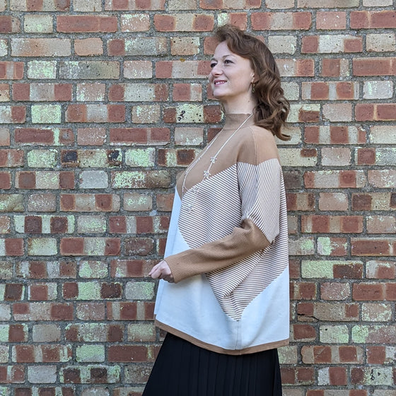 High Neck Oversized Jumper | Toffee