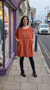 Needlecord Pocket Tunic | Orange