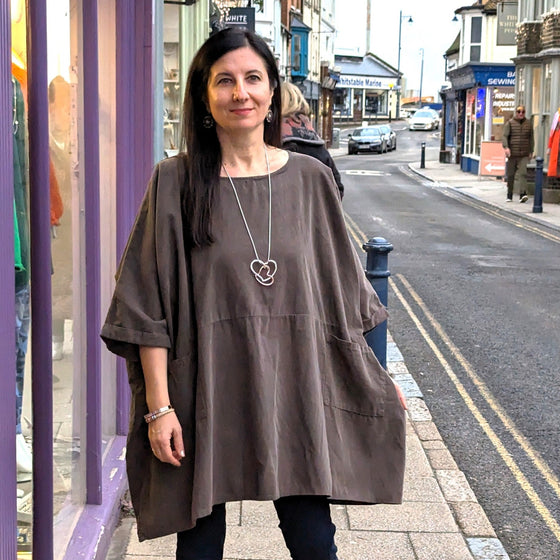 Needlecord Pocket Tunic | Walnut