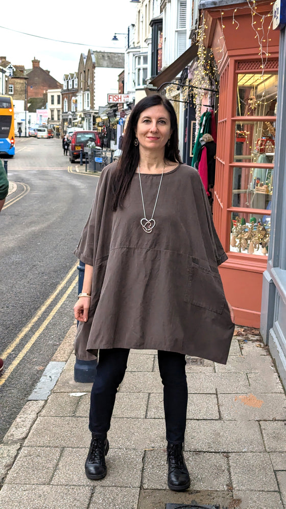 Needlecord Pocket Tunic | Walnut