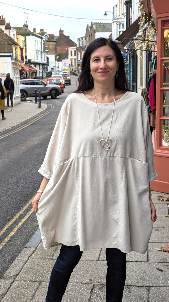 Needlecord Pocket Tunic Ivory