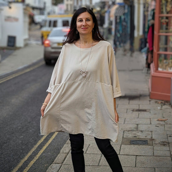 Needlecord Pocket Tunic Ivory